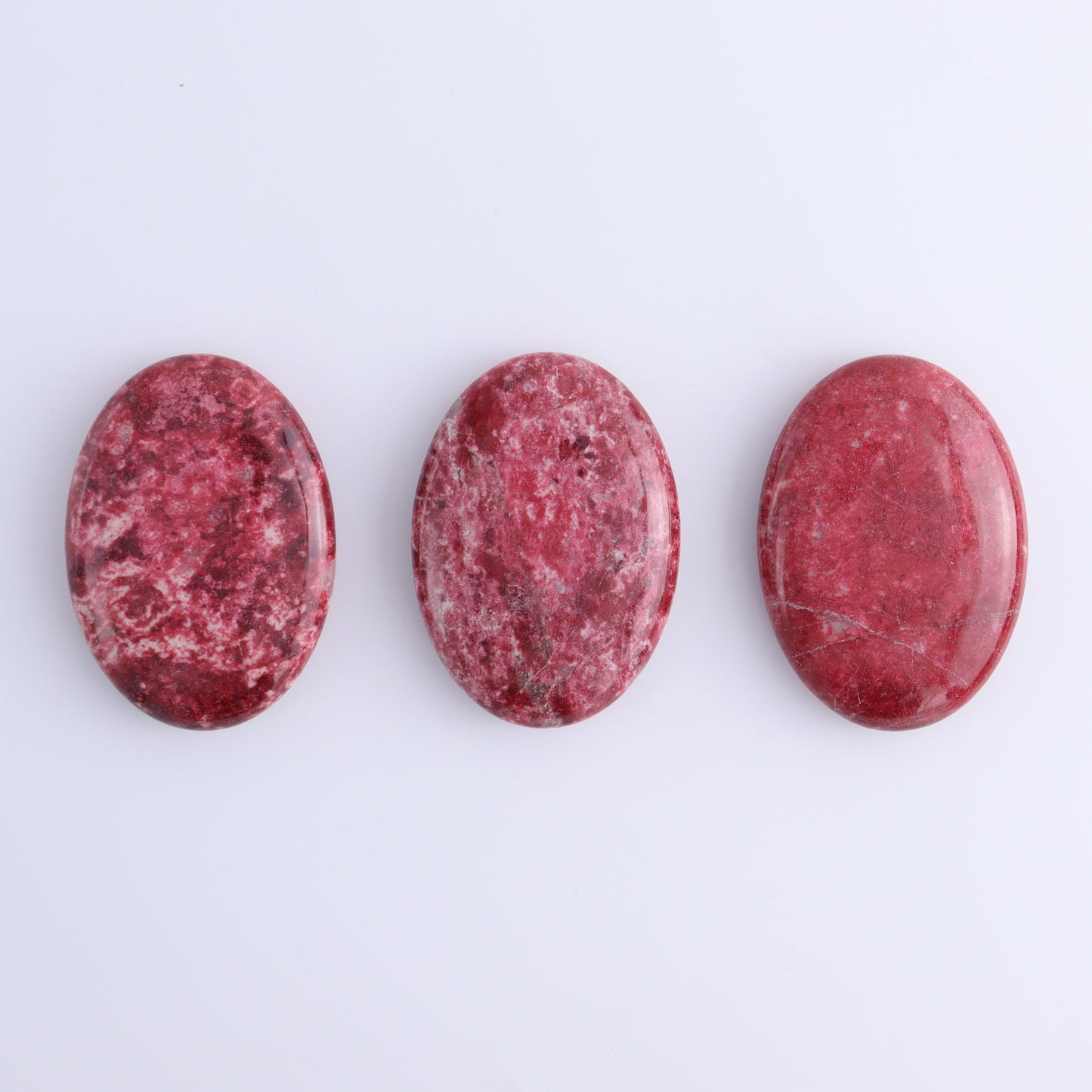 Thulite Palm Stones Set of 3 - Expert Wholesale and Supplier of Wholesale Crystals & Bulk Gemstones, ["Palm Stones","thulite"]