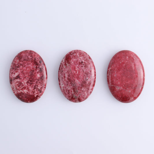 Thulite Palm Stones Set of 3
