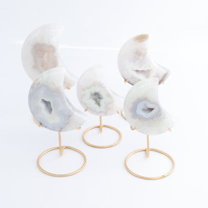 Agate Moons with Stand Set of 5 - Expert Wholesale and Supplier of Wholesale Crystals & Bulk Gemstones, ["Agate","Brazil","moons"]