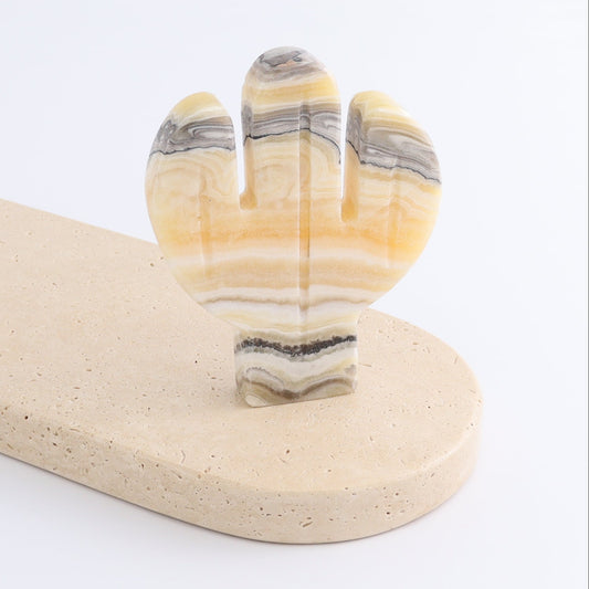 One Cactus Mexican Onyx/Calcite Yellow Zebra 12 cm - Expert Wholesale and Supplier of Wholesale Crystals & Bulk Gemstones, ["Cactus","Calcite","Catalog Onyx","Mexico","onyx"]