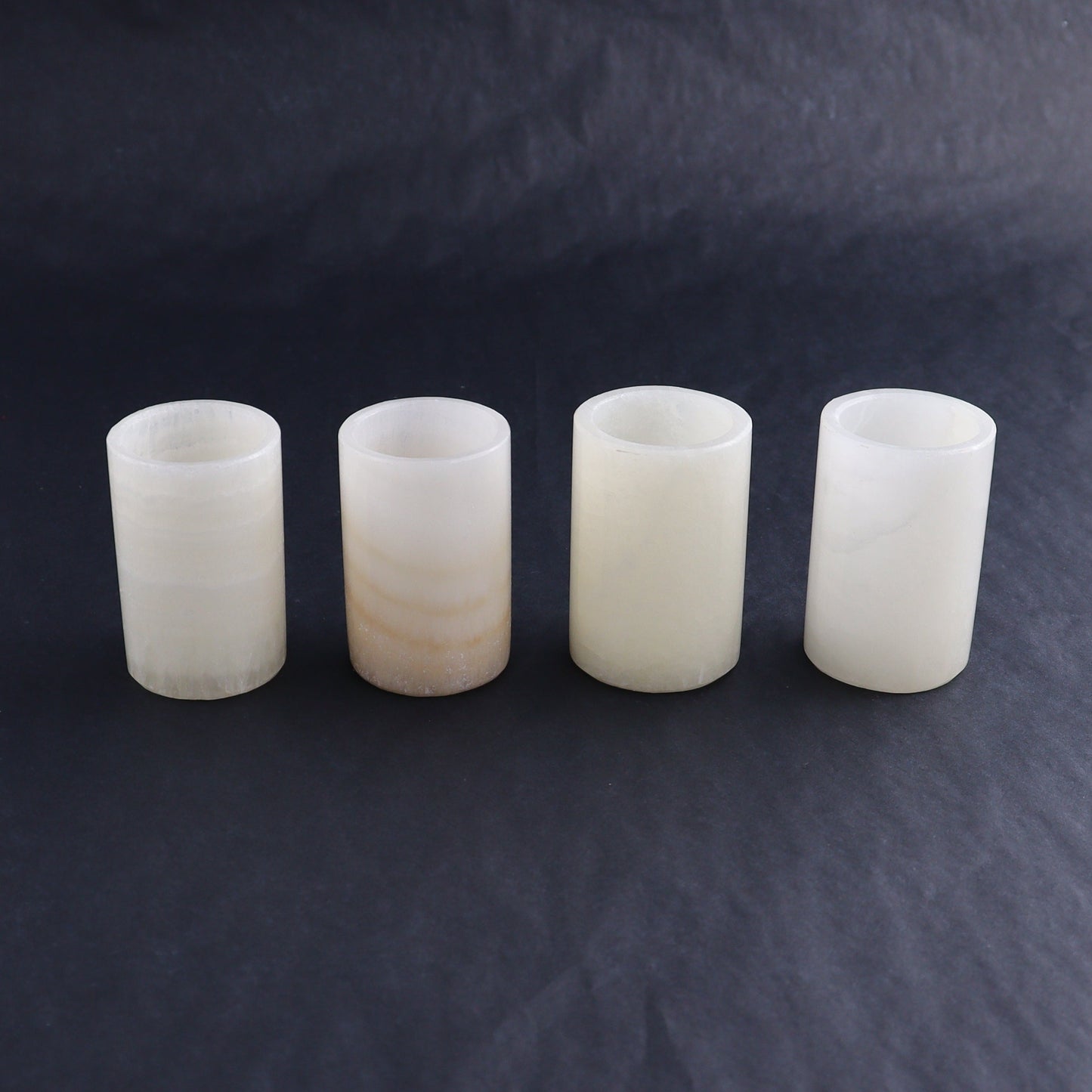 Shot Glass Set Mexican Onyx/Calcite White - Expert Wholesale and Supplier of Wholesale Crystals & Bulk Gemstones, ["Calcite","Catalog Onyx","Mexico","onyx","Shot Glasses"]