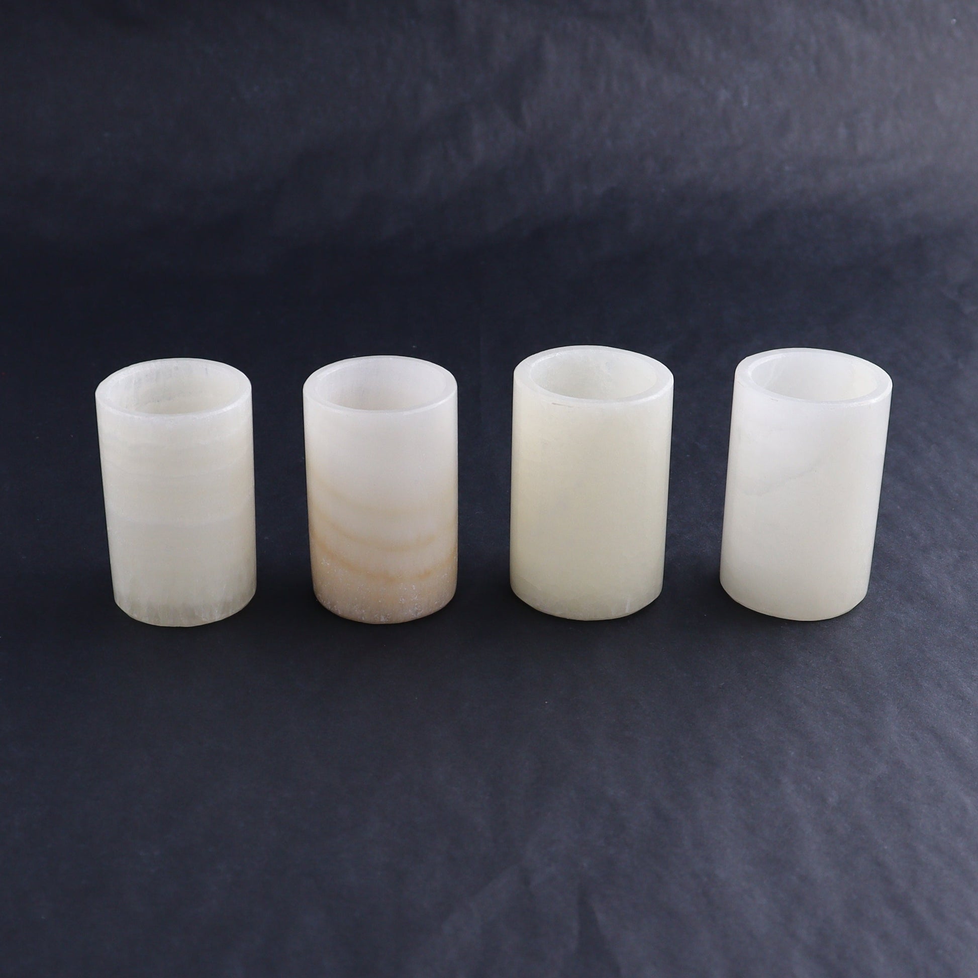 Shot Glass Set Mexican Onyx/Calcite White - Expert Wholesale and Supplier of Wholesale Crystals & Bulk Gemstones, ["Calcite","Catalog Onyx","Mexico","onyx","Shot Glasses"]