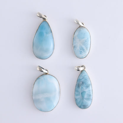 One Larimar Sterling Silver Pendant (chain not included) - Expert Wholesale and Supplier of Wholesale Crystals & Bulk Gemstones, ["Larimar","Pendant","sterling silver"]