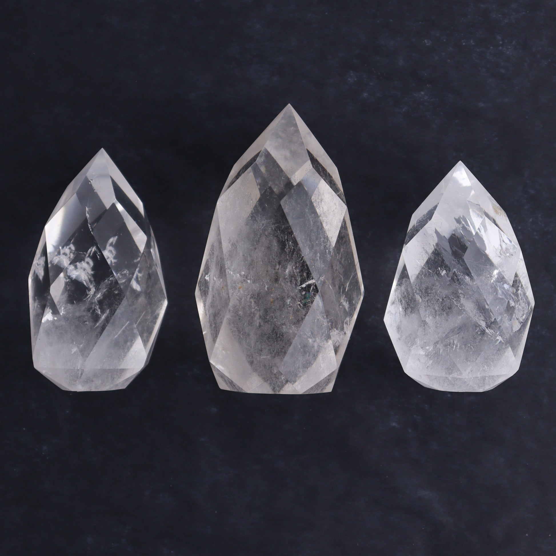 Imperfect Clear Quartz Face Polished Set of 6 - Expert Wholesale and Supplier of Wholesale Crystals & Bulk Gemstones, ["Brazil","Clear Quartz","Face Polished","Quartz"]