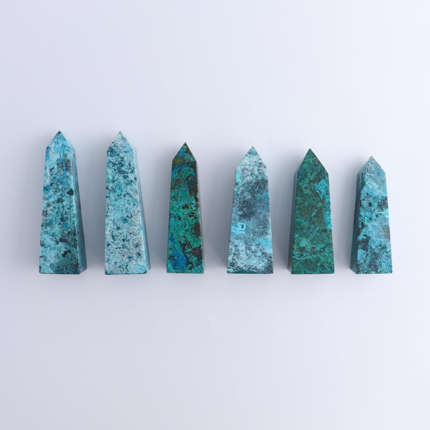 Chrysocolla Towers Set of 6