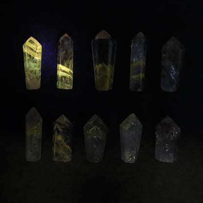 Powellite Amethyst UV Reactive Towers Set of 10