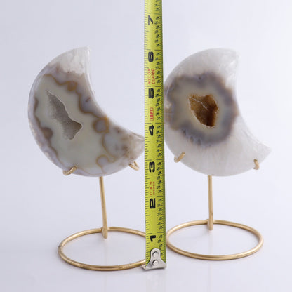 Agate Moons with Stand Set of 6 - Expert Wholesale and Supplier of Wholesale Crystals & Bulk Gemstones, ["Agate","Brazil","moons"]