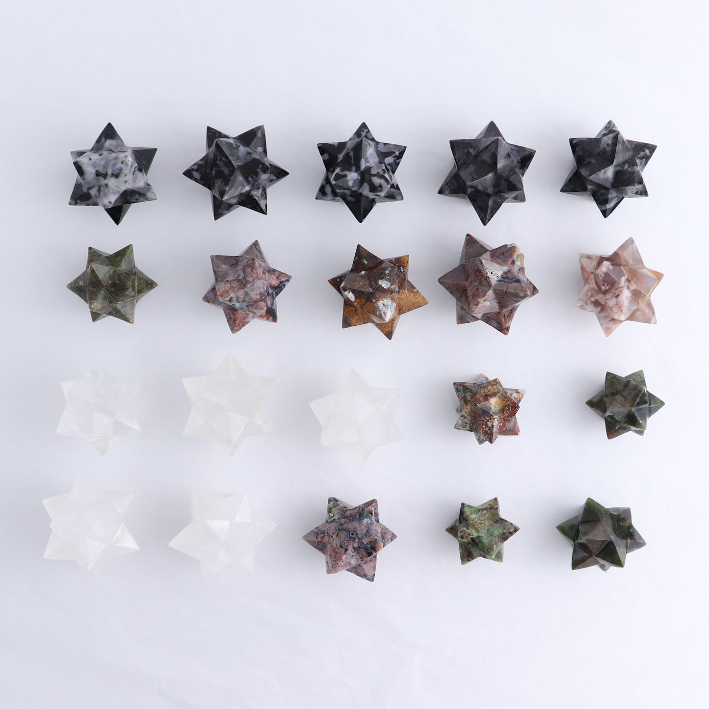 Mixed Stones Stars Set of 17 & 3 Cut Base Stars