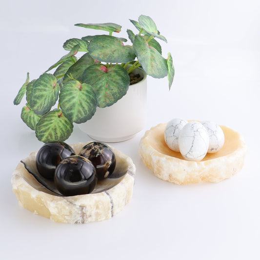 One Mexican Onyx/Calcite Yellow Zebra Rustic Bowl - Expert Wholesale and Supplier of Wholesale Crystals & Bulk Gemstones, ["bowl","Calcite","Catalog Onyx","Decorative Dish","Mexico","onyx"]