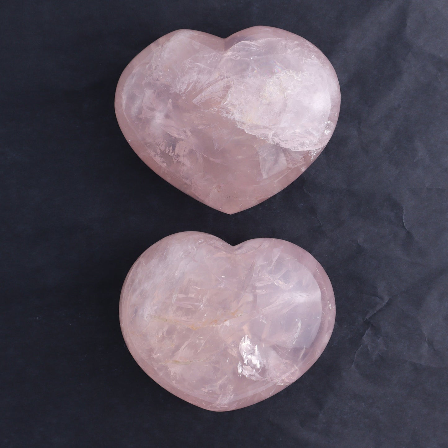 Rose Quartz Hearts Set of 2 - Expert Wholesale and Supplier of Wholesale Crystals & Bulk Gemstones, ["Hearts","Madagascar","Quartz","Rose Quartz"]