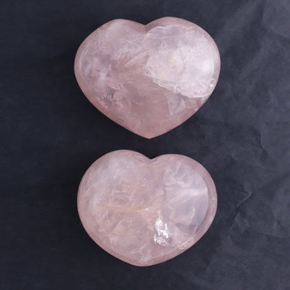 Rose Quartz Hearts Set of 2 - Expert Wholesale and Supplier of Wholesale Crystals & Bulk Gemstones, ["Hearts","Madagascar","Quartz","Rose Quartz"]