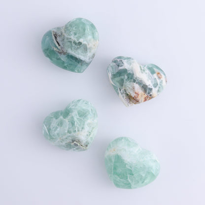 Fluorite Hearts Set of 7 - Expert Wholesale and Supplier of Wholesale Crystals & Bulk Gemstones, ["Fluorite","Hearts","Mexico"]