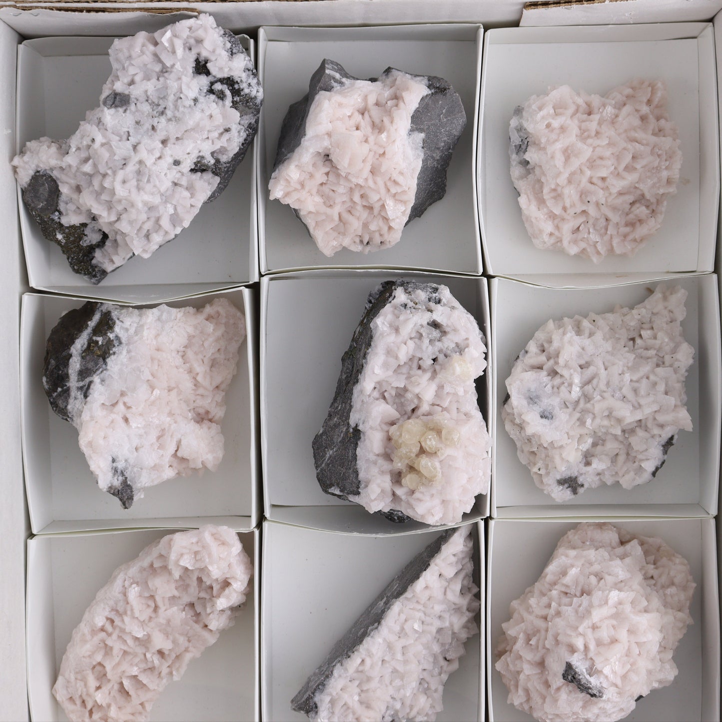 Dolomite with Calcite, Quartz, & Pyrite Set of 12 - Expert Wholesale and Supplier of Wholesale Crystals & Bulk Gemstones, ["Canada","Dolomite","Rough","Roughs"]