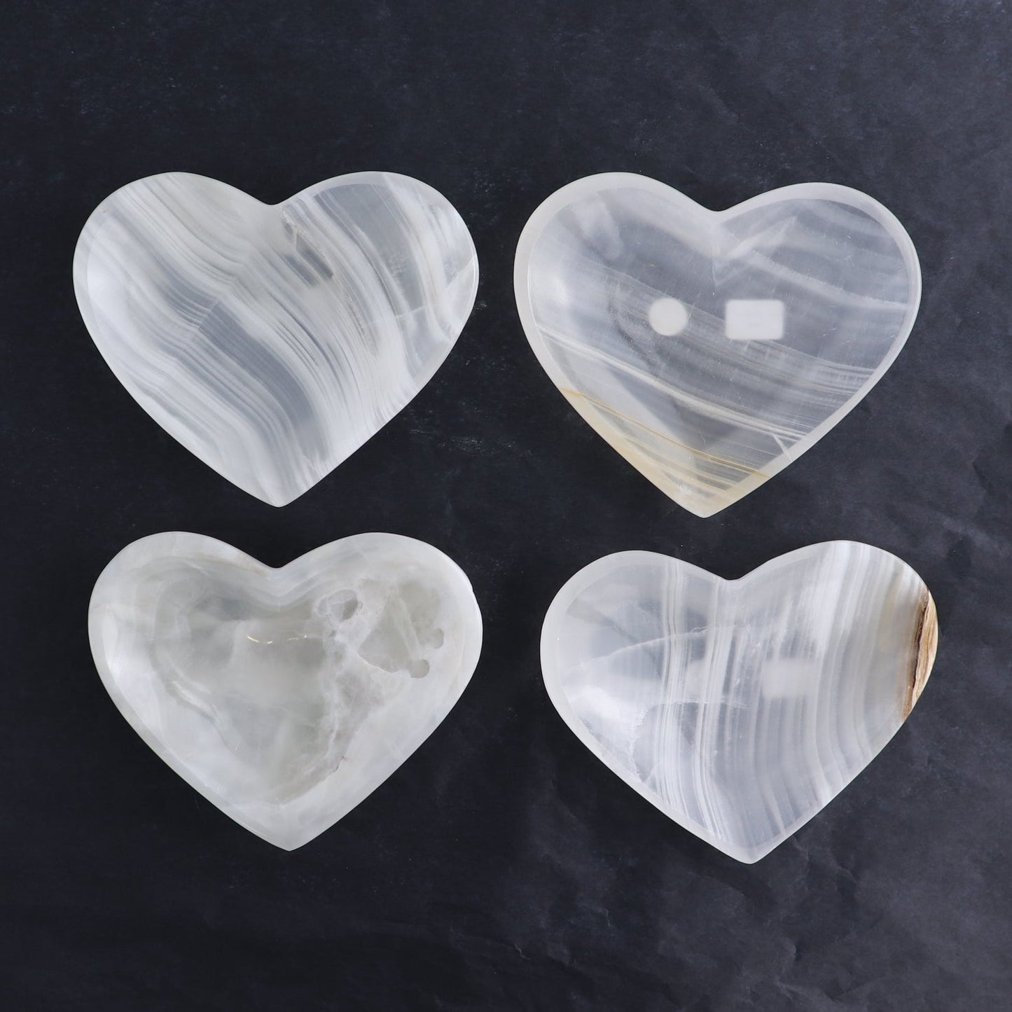 One Mexican Onyx/Calcite White Heart Bowl