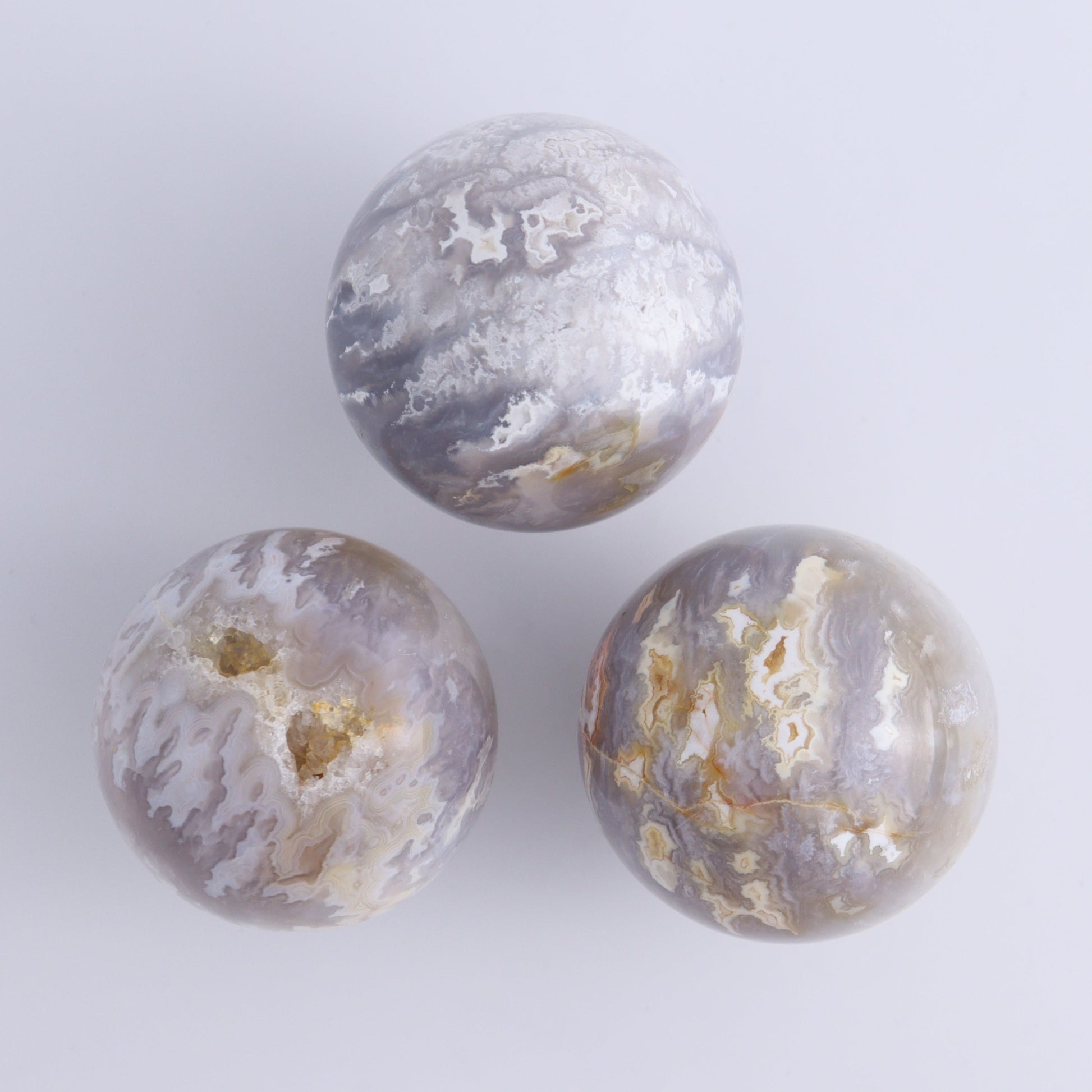 Agate Spheres Set of 9 - Expert Wholesale and Supplier of Wholesale Crystals & Bulk Gemstones, ["Agate","Madagascar","Spheres"]