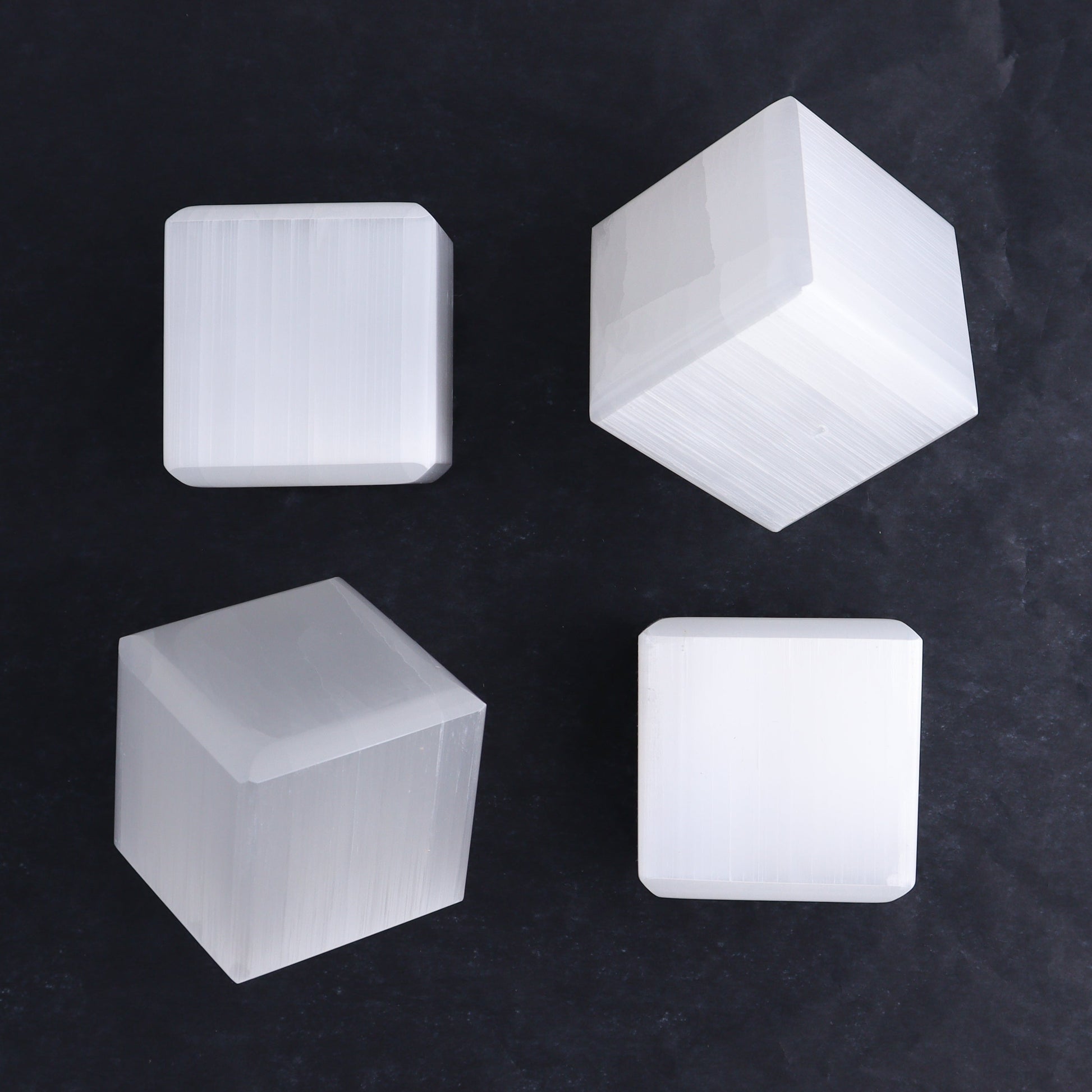 One Selenite (Satin Spar) Cube 6 cm - Expert Wholesale and Supplier of Wholesale Crystals & Bulk Gemstones, ["Cubes","Morocco","Selenite"]