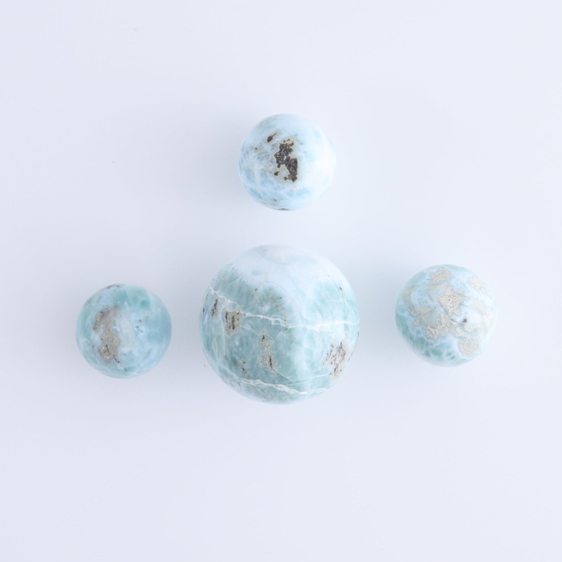 Larmiar Spheres Set of 8 - Expert Wholesale and Supplier of Wholesale Crystals & Bulk Gemstones, ["Larimar","Spheres"]