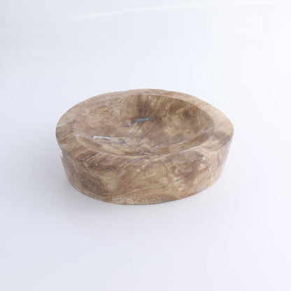 One Petrified Wood Brown Polished Bowl