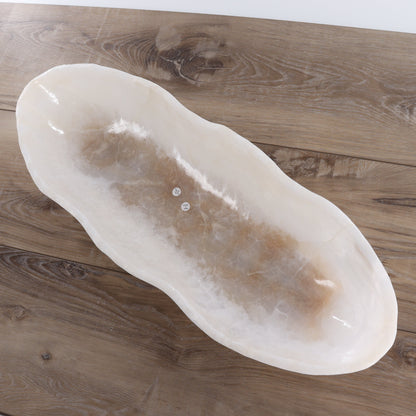 Mexican Onyx/Calcite Canoe Bowl - Expert Wholesale and Supplier of Wholesale Crystals & Bulk Gemstones, ["Bowls","Calcite","canoe","Mexico","onyx"]
