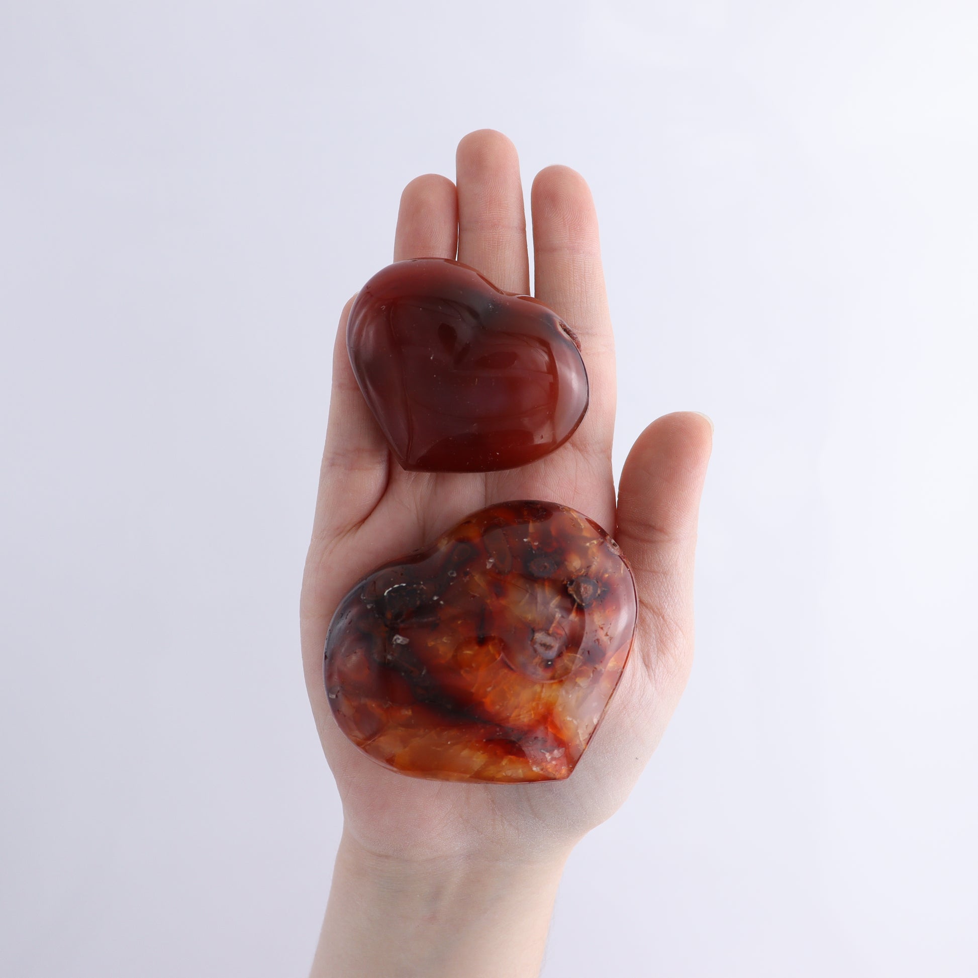 Carnelian Hearts Flat of 24 - Expert Wholesale and Supplier of Wholesale Crystals & Bulk Gemstones, ["carnelian","Hearts","Madagascar"]
