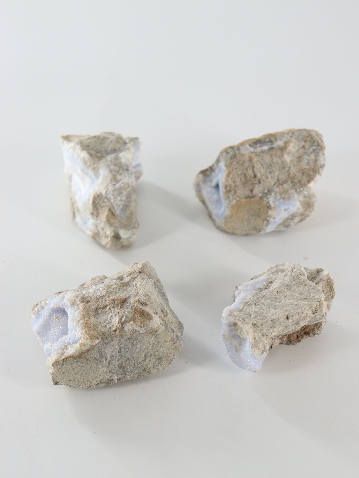 Blue Lace Agate Clusters Set of 4 - Expert Wholesale and Supplier of Wholesale Crystals & Bulk Gemstones, []