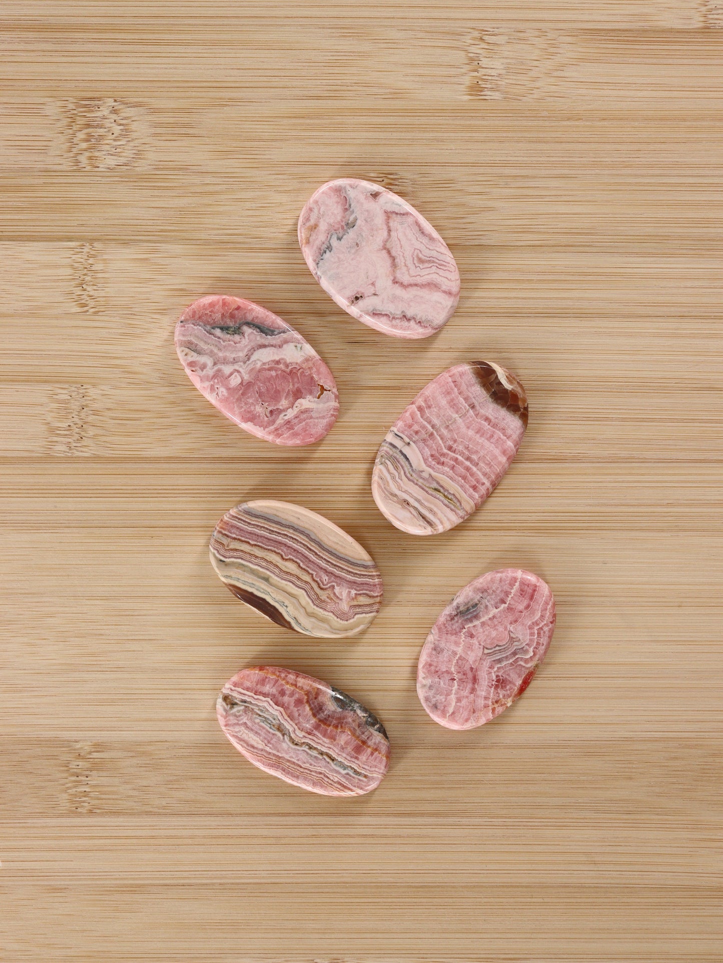 Rhodochrosite Flat Stones Set of 6 - Expert Wholesale and Supplier of Wholesale Crystals & Bulk Gemstones, []