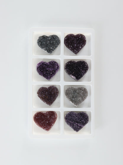 Amethyst Hearts Set of 8 - Expert Supplier of Wholesale Crystals & Bulk Gemstones