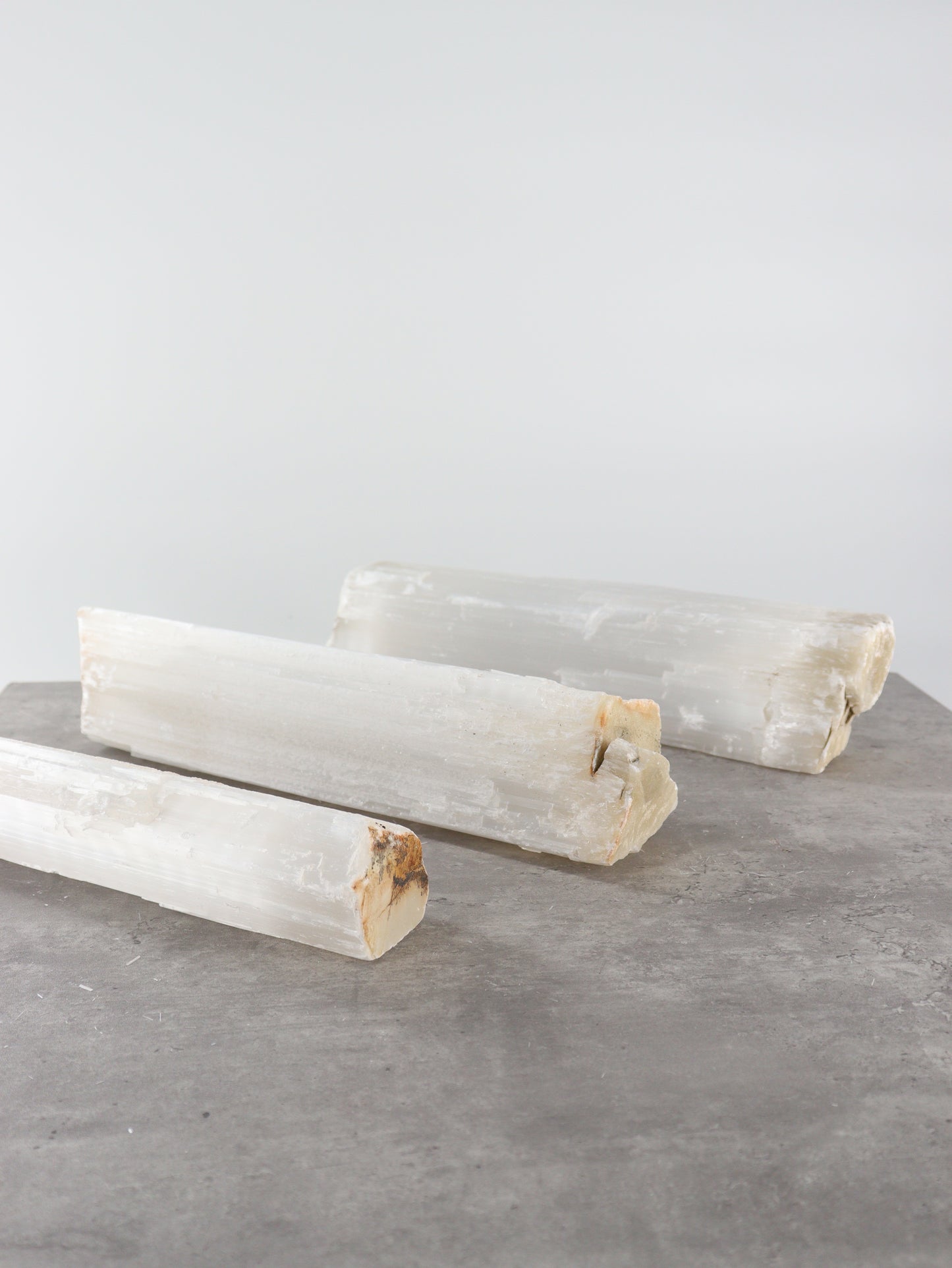 Selenite Logs Set of 3 - Expert Wholesale and Supplier of Wholesale Crystals & Bulk Gemstones, []