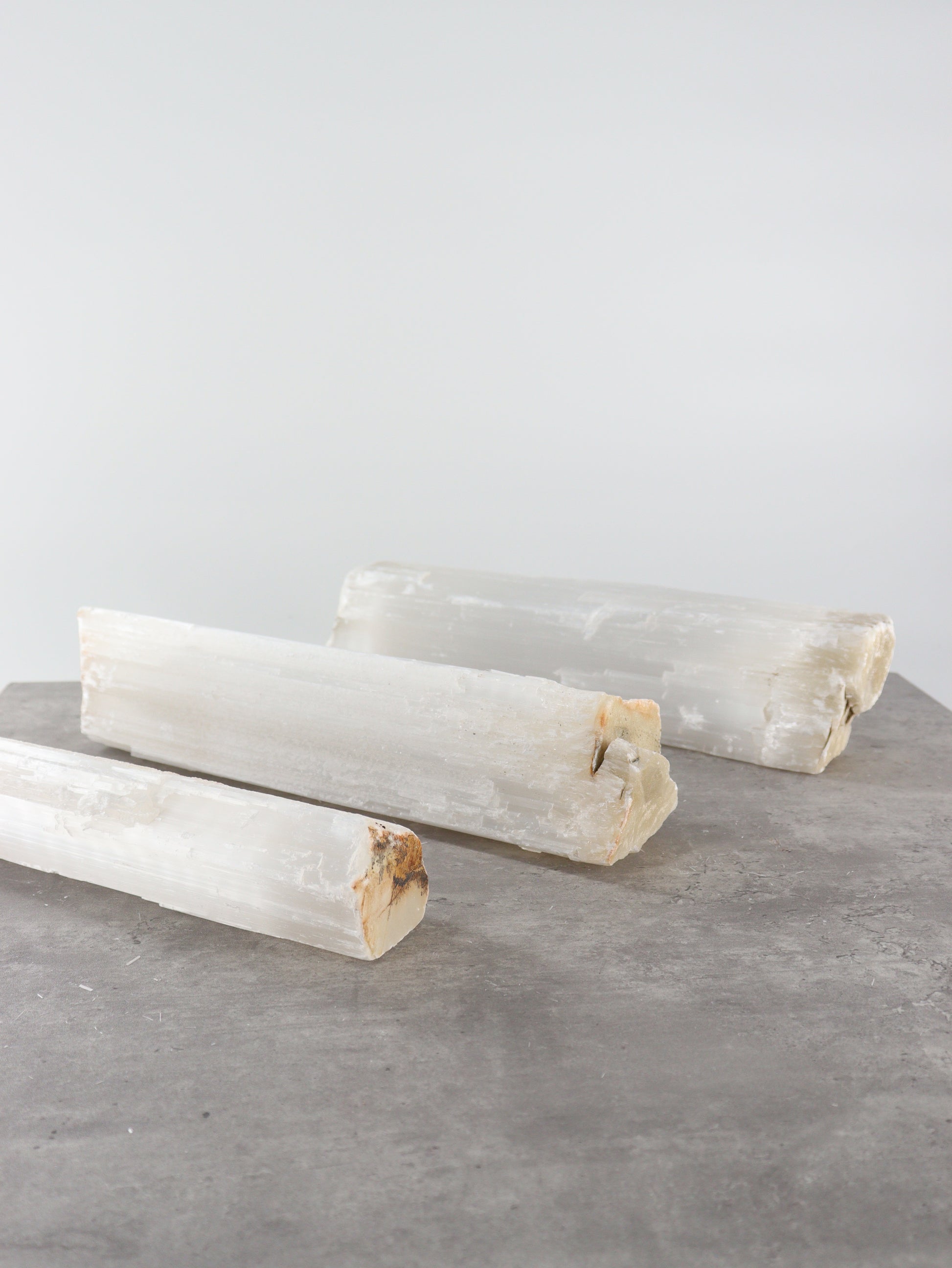 Selenite Logs Set of 3 - Expert Wholesale and Supplier of Wholesale Crystals & Bulk Gemstones, []