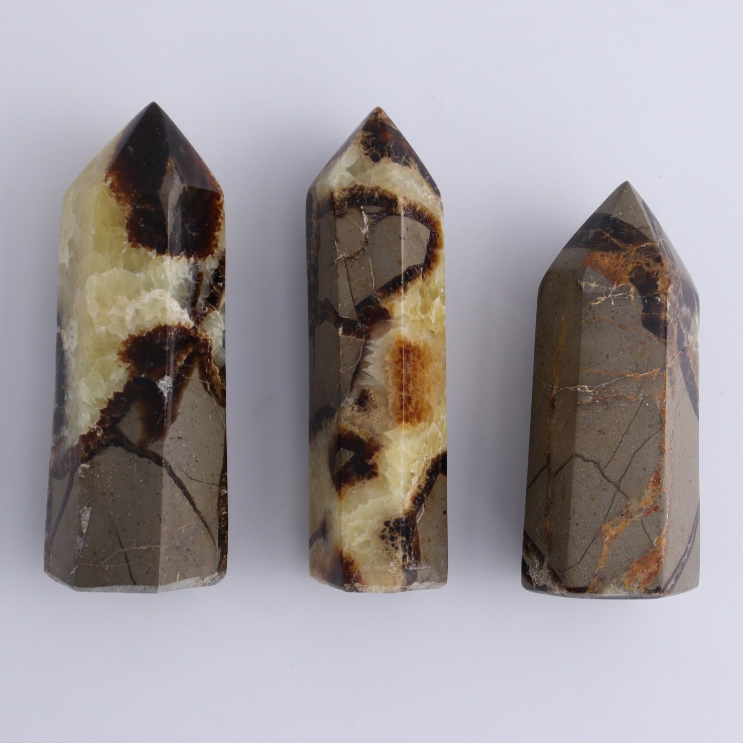 Septarian Towers Set of 9 - Expert Wholesale and Supplier of Wholesale Crystals & Bulk Gemstones, ["Madagascar","Septarian","Towers"]