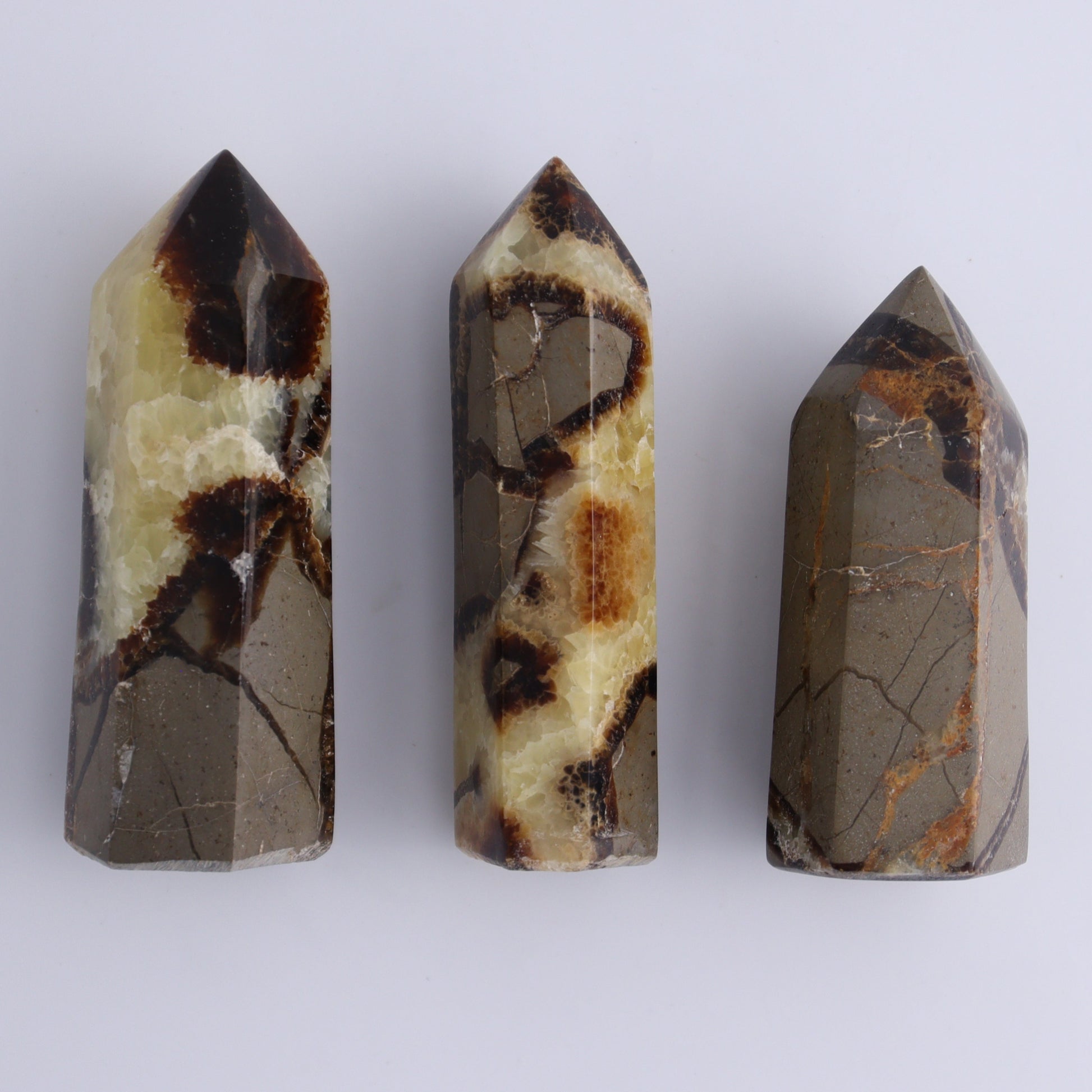Septarian Towers Set of 9 - Expert Wholesale and Supplier of Wholesale Crystals & Bulk Gemstones, ["Madagascar","Septarian","Towers"]