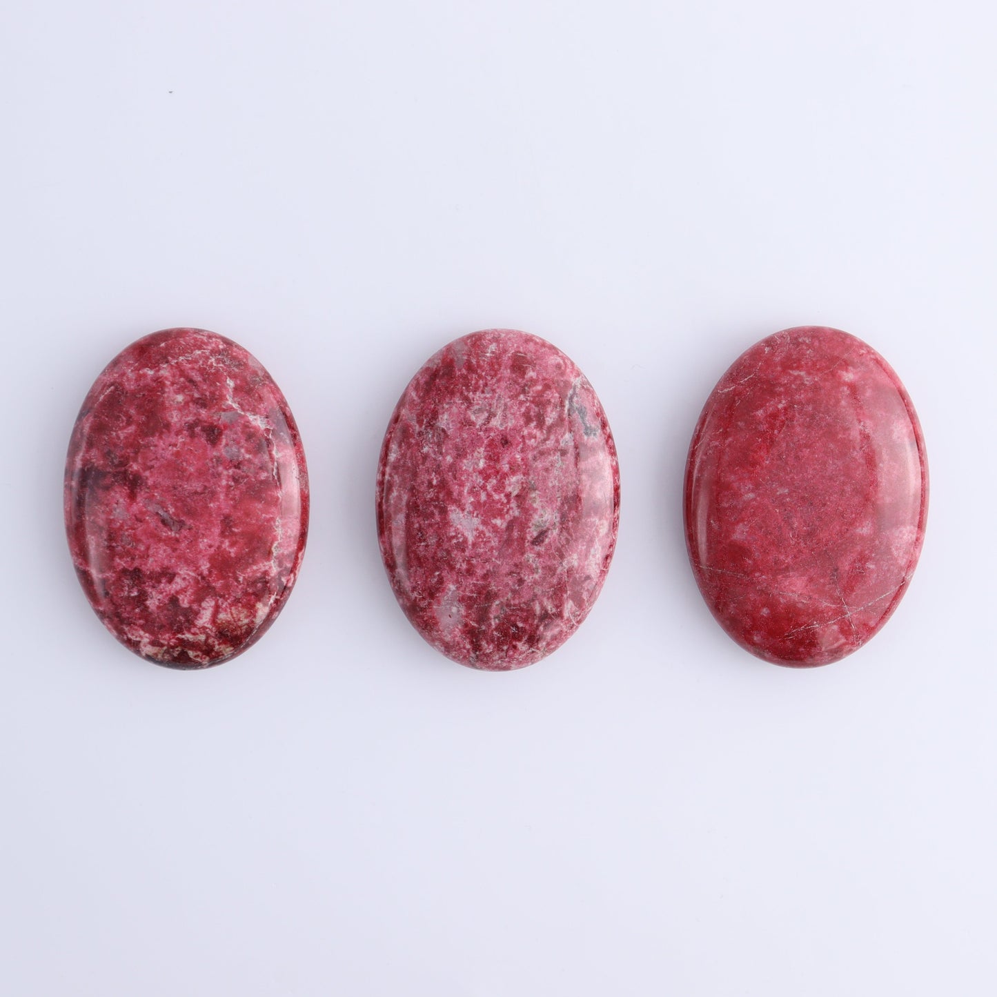 Thulite Palm Stones Set of 3 - Expert Wholesale and Supplier of Wholesale Crystals & Bulk Gemstones, ["Palm Stones","thulite"]