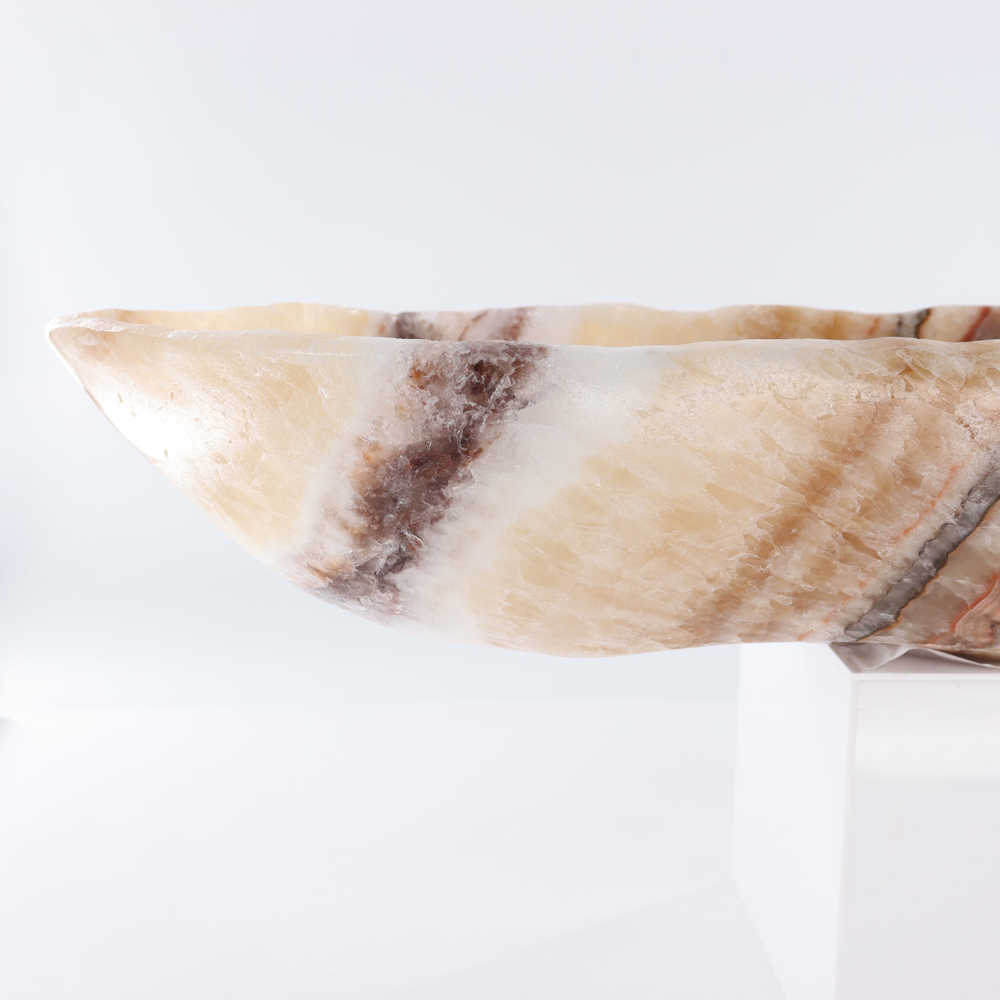 Mexican Onyx/Calcite Canoe Bowl - Expert Wholesale and Supplier of Wholesale Crystals & Bulk Gemstones, ["Bowls","Calcite","canoe","Mexico","onyx"]