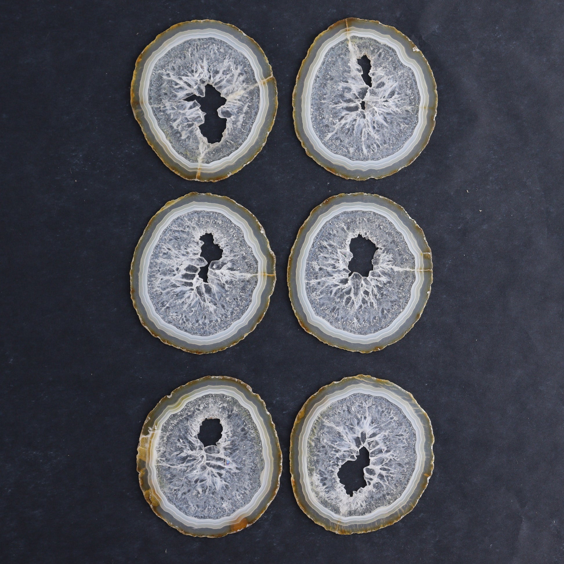 Iris Agate Slices Set of 6 - Expert Wholesale and Supplier of Wholesale Crystals & Bulk Gemstones, ["Agate","Iris Agate","Slices and Slabs"]