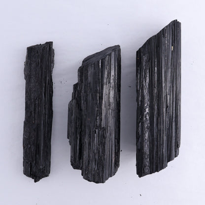 Black Tourmaline Log Set of 3 - Expert Wholesale and Supplier of Wholesale Crystals & Bulk Gemstones, ["Black Tourmaline","logs","Madagascar","Rough","Tourmaline"]