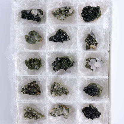 Epidote Set of 15 - Expert Wholesale and Supplier of Wholesale Crystals & Bulk Gemstones, ["epidote","flat","Flats"]