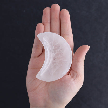 One Selenite (Satin Spar) Moon Bowl 6 cm - Expert Wholesale and Supplier of Wholesale Crystals & Bulk Gemstones, ["Bowls","moons","Morocco","Selenite"]