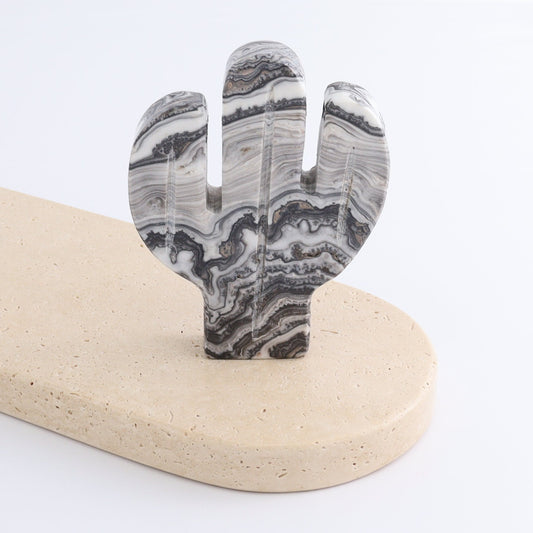 One Cactus Mexican Onyx/Calcite Black & White Zebra 12 cm - Expert Wholesale and Supplier of Wholesale Crystals & Bulk Gemstones, ["Cactus","Calcite","Catalog Onyx","Mexico","onyx"]