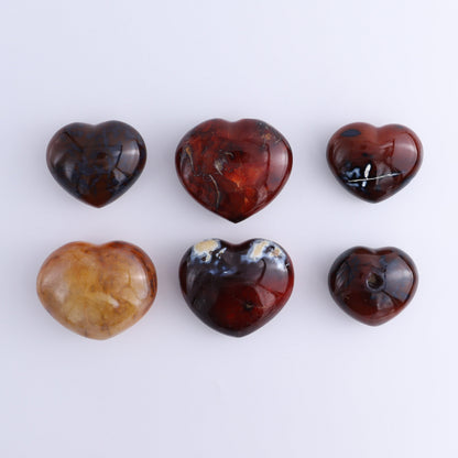 Carnelian Hearts Set of 6 - Expert Wholesale and Supplier of Wholesale Crystals & Bulk Gemstones, ["carnelian","Hearts","Madagascar"]