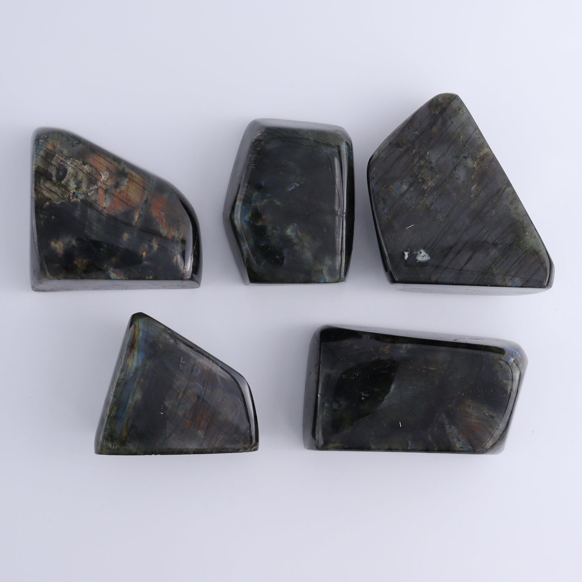 Labradorite Freeform Set of 5 - Expert Wholesale and Supplier of Wholesale Crystals & Bulk Gemstones, ["Freeforms","Labradorite","Madagascar"]