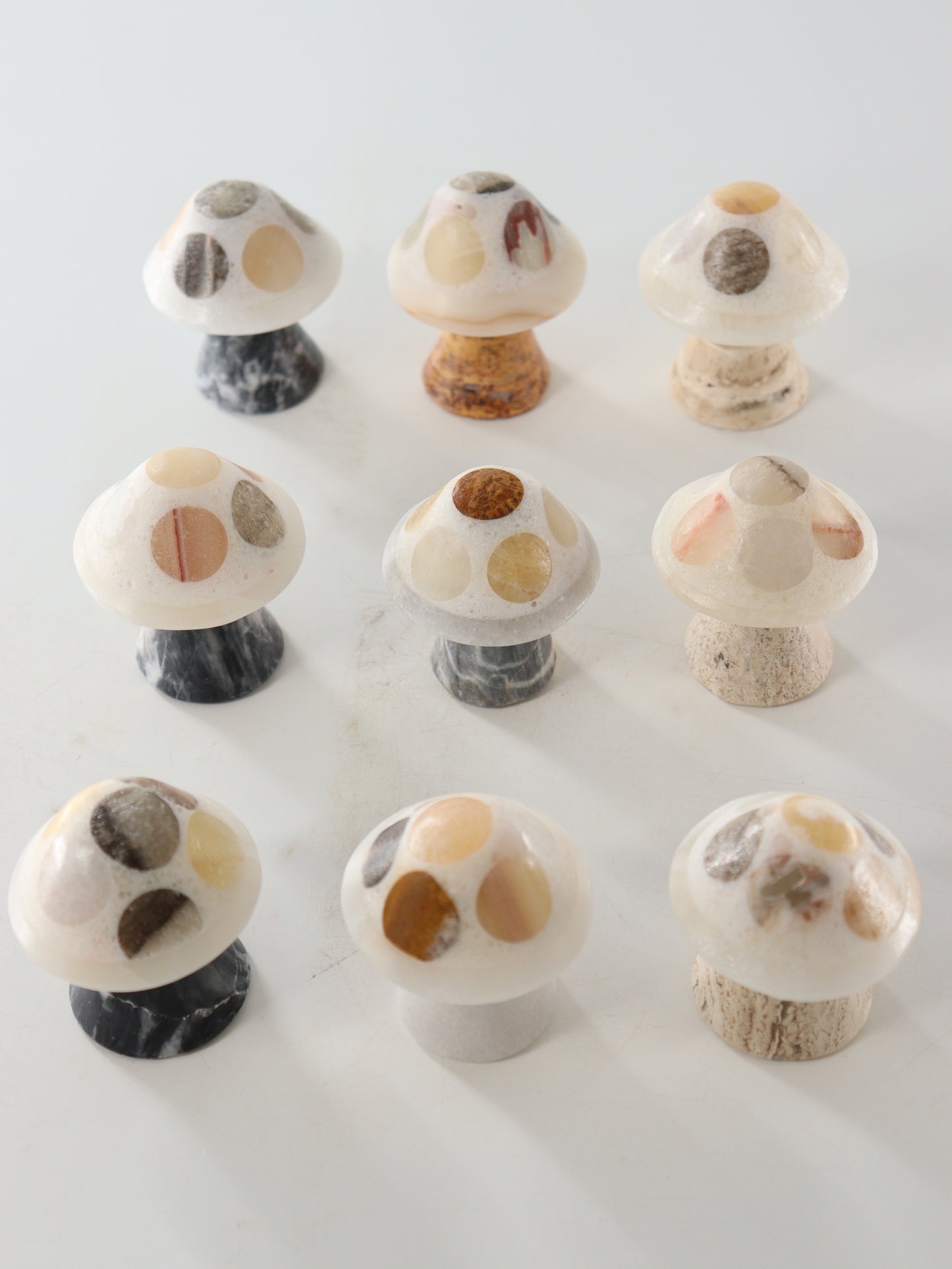 Mixed Onyx Mushrooms Set of 9