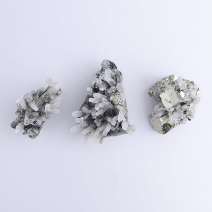 Quartz on Pyrite Set of 12 - Expert Wholesale and Supplier of Wholesale Crystals & Bulk Gemstones, ["Pyrite","Quartz"]