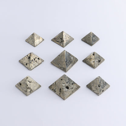 Pyrite Pyramids Set of 9 - Expert Wholesale and Supplier of Wholesale Crystals & Bulk Gemstones, ["Pyramids","Pyrite"]
