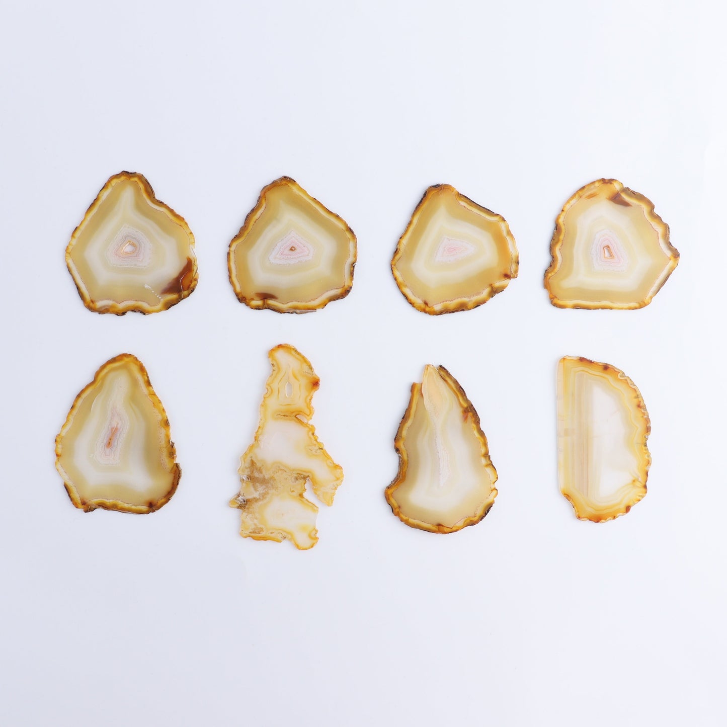 Iris Agate Slices Set of 8 - Expert Wholesale and Supplier of Wholesale Crystals & Bulk Gemstones, ["Agate","Iris Agate","Slices and Slabs"]