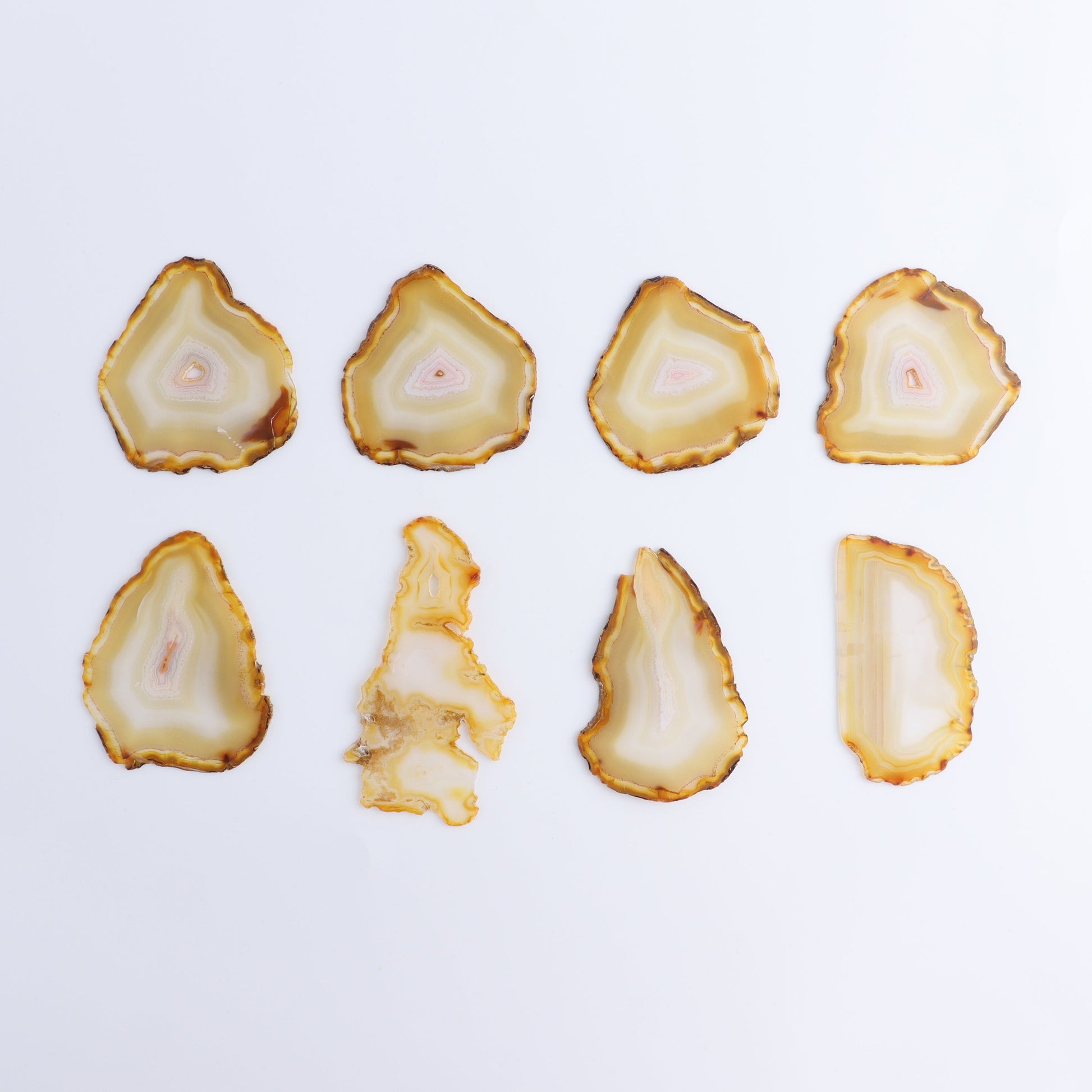Iris Agate Slices Set of 8 - Expert Wholesale and Supplier of Wholesale Crystals & Bulk Gemstones, ["Agate","Iris Agate","Slices and Slabs"]