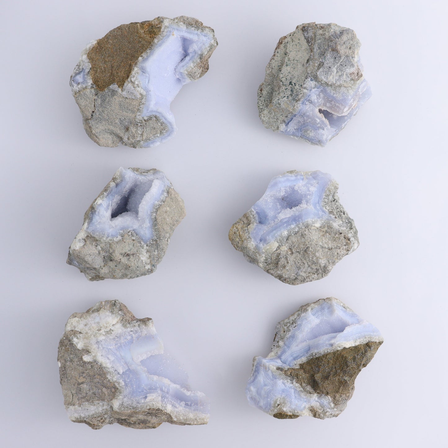 Blue Lace Agate Freeforms Set of 6 - Expert Wholesale and Supplier of Wholesale Crystals & Bulk Gemstones, ["Agate","Blue Lace Agate"]
