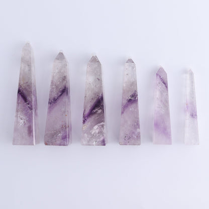 Amethyst Obelisks Set of 6 - Expert Wholesale and Supplier of Wholesale Crystals & Bulk Gemstones, ["Amethyst","Brazil","Obelisk"]