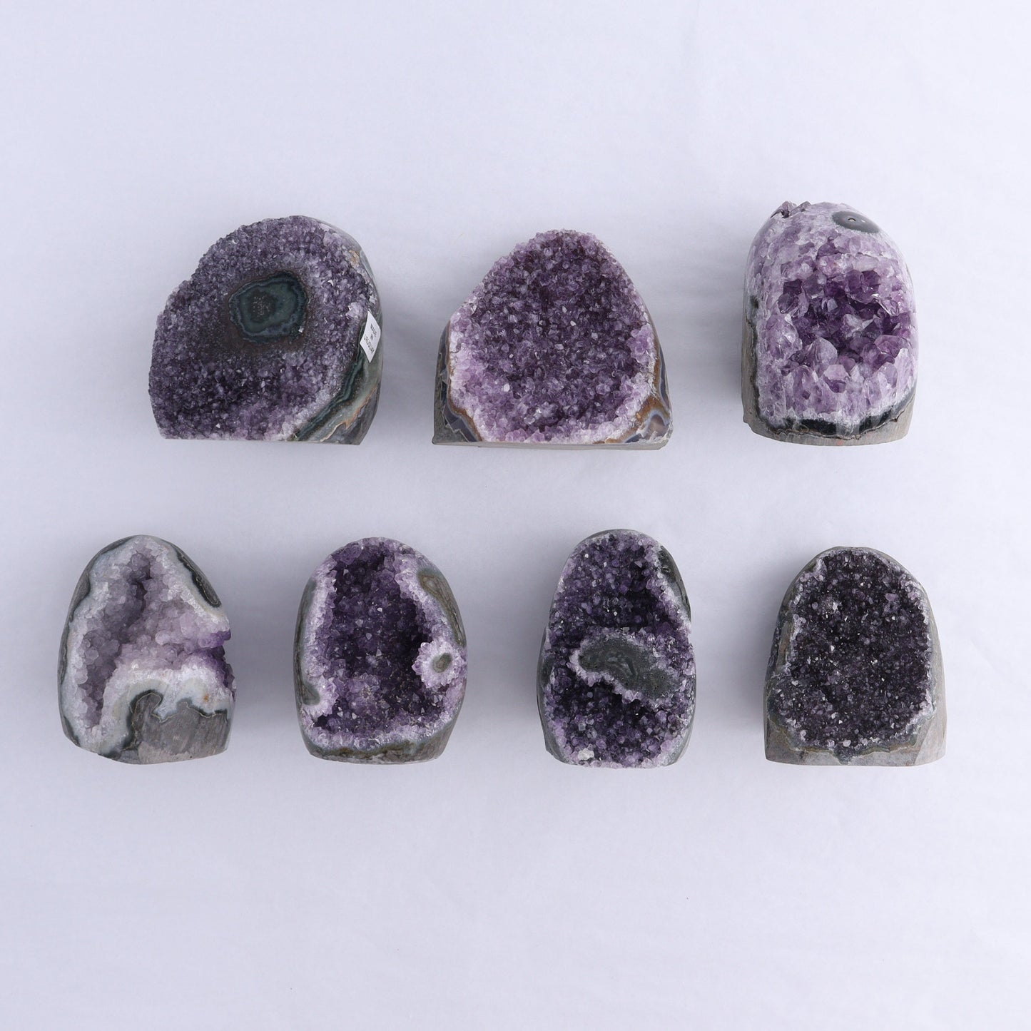 Uruguay Amethyst Cut Base Set of 7 - Expert Wholesale and Supplier of Wholesale Crystals & Bulk Gemstones, ["Amethyst","Cut Base","Uruguay"]