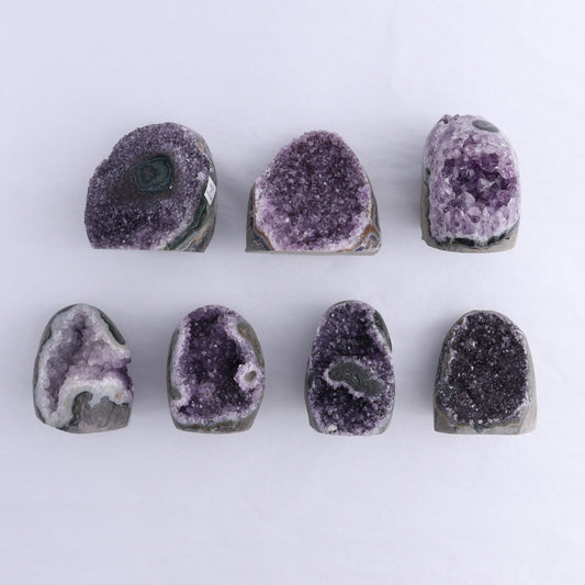 Uruguay Amethyst Cut Base Set of 7 - Expert Wholesale and Supplier of Wholesale Crystals & Bulk Gemstones, ["Amethyst","Cut Base","Uruguay"]
