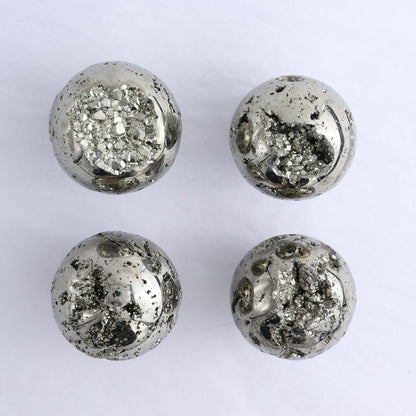 Pyrite Spheres Set of 4